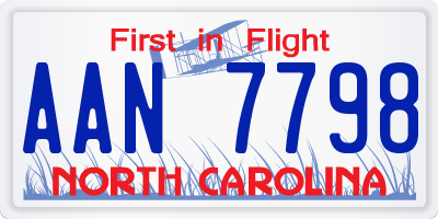 NC license plate AAN7798