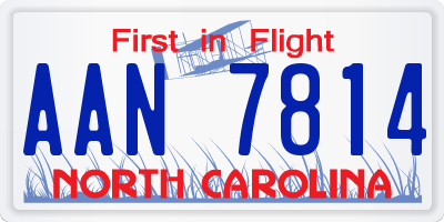 NC license plate AAN7814
