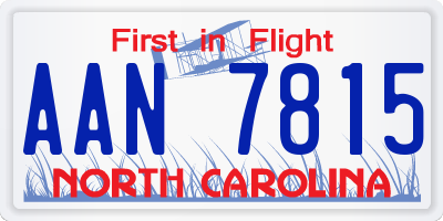 NC license plate AAN7815