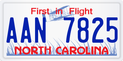 NC license plate AAN7825