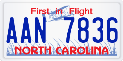 NC license plate AAN7836