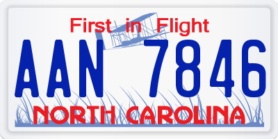 NC license plate AAN7846