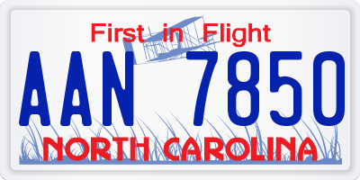 NC license plate AAN7850