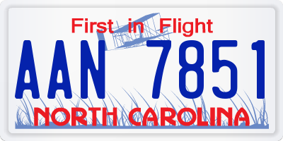 NC license plate AAN7851