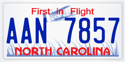 NC license plate AAN7857