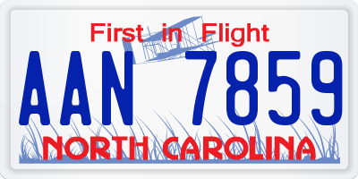 NC license plate AAN7859