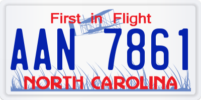 NC license plate AAN7861
