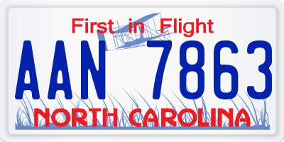 NC license plate AAN7863