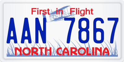 NC license plate AAN7867