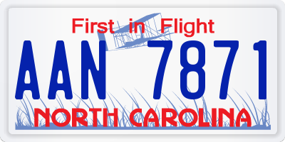 NC license plate AAN7871