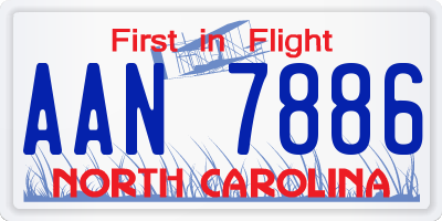 NC license plate AAN7886