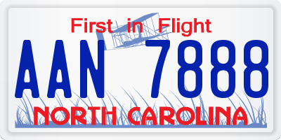 NC license plate AAN7888