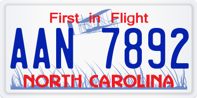 NC license plate AAN7892
