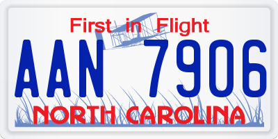 NC license plate AAN7906