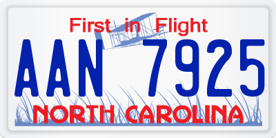 NC license plate AAN7925
