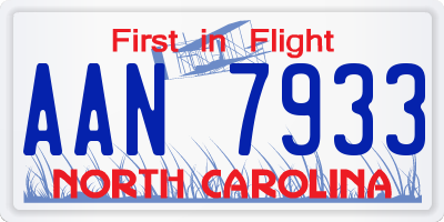 NC license plate AAN7933