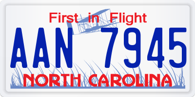 NC license plate AAN7945