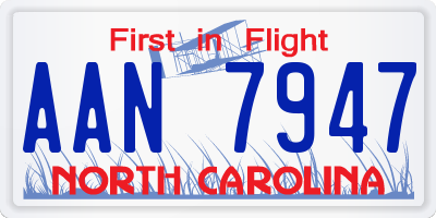 NC license plate AAN7947