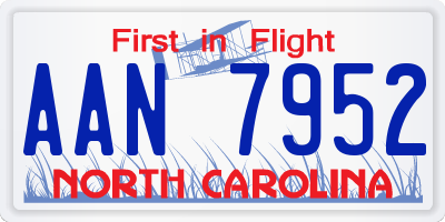 NC license plate AAN7952