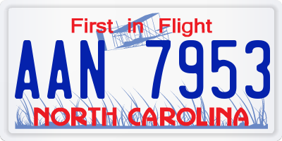 NC license plate AAN7953