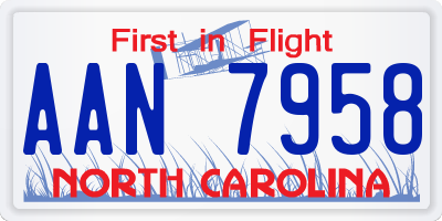 NC license plate AAN7958