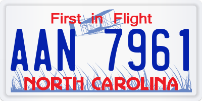 NC license plate AAN7961