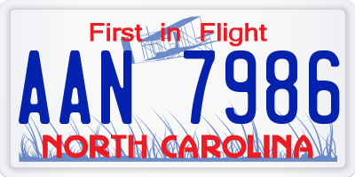 NC license plate AAN7986
