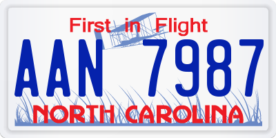 NC license plate AAN7987