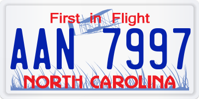 NC license plate AAN7997