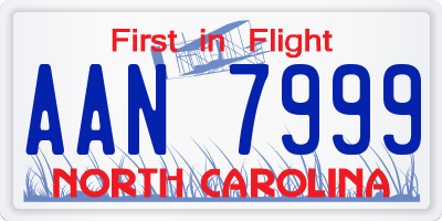 NC license plate AAN7999