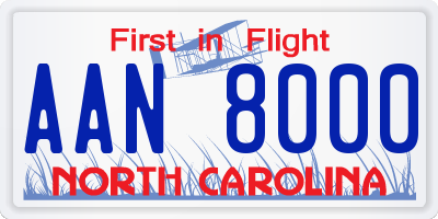 NC license plate AAN8000