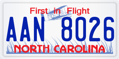 NC license plate AAN8026
