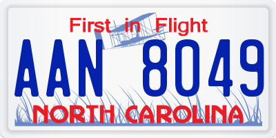 NC license plate AAN8049