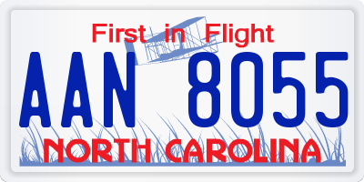 NC license plate AAN8055