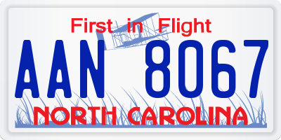 NC license plate AAN8067