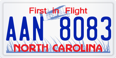 NC license plate AAN8083