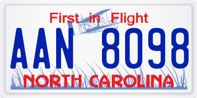 NC license plate AAN8098