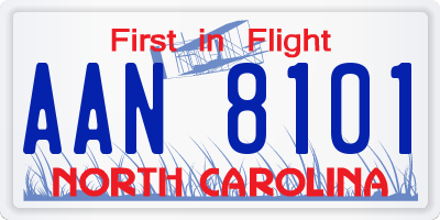 NC license plate AAN8101