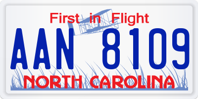 NC license plate AAN8109