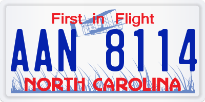 NC license plate AAN8114