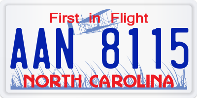 NC license plate AAN8115