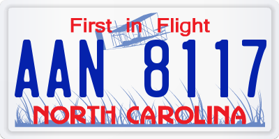 NC license plate AAN8117