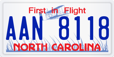 NC license plate AAN8118