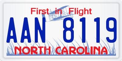 NC license plate AAN8119