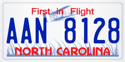NC license plate AAN8128