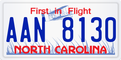 NC license plate AAN8130