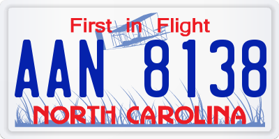 NC license plate AAN8138