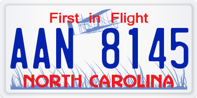 NC license plate AAN8145