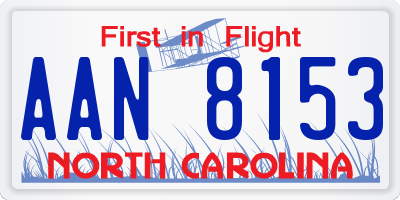 NC license plate AAN8153