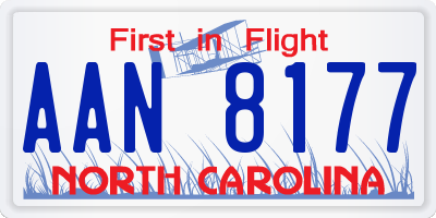NC license plate AAN8177